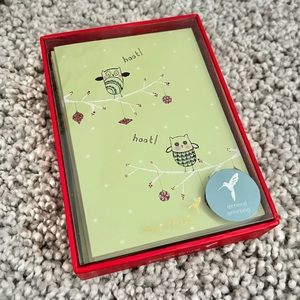 Papyrus Holiday Boxed Greeting Cards 14-count Owls Glitter SEALED